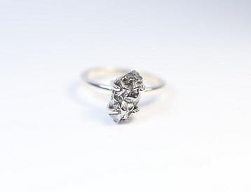 Meteoriet Campo del Cielo ring / nieuw 925. Sterlingzilver -