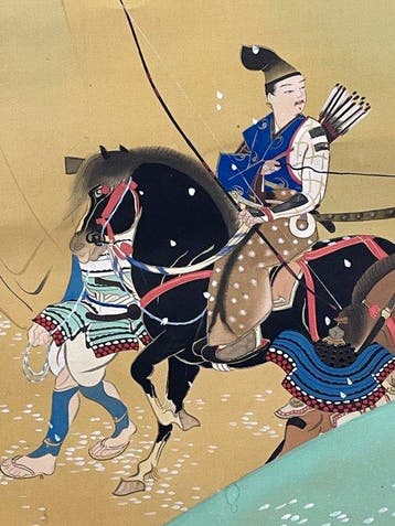 Gemonteerde samurai-rol, gesigneerd Kry, in doos - Kry