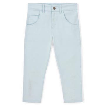 Mitch & Son Boys Blue Twill Trousers with Logo on One Leg, Ophalen of Verzenden, Nieuw