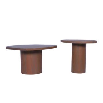 Salontafel set Mirre Walnoot Mangohout 70 cm | Starfurn, Huis en Inrichting, Tafels | Salontafels, Ophalen of Verzenden, Nieuw