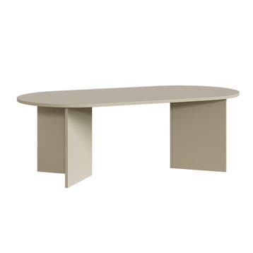 Salontafel Kynd ovaal 119x60x40 cm havermout [en.casa], Verzenden, Nieuw