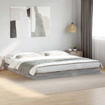 vidaXL Bedframe zonder matras 180x200 cm spaanplaat grijs, Huis en Inrichting, Slaapkamer | Bedden, Eenpersoons, Verzenden, Nieuw
