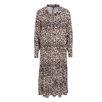 Princess goes Hollywood • midi jurk luipaard • 36, Princess goes Hollywood, Bruin, Verzenden, Nieuw