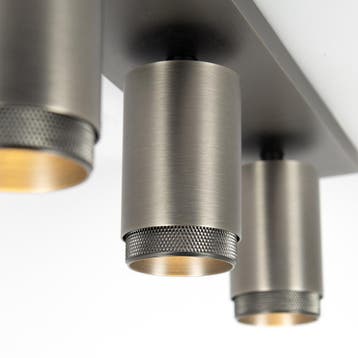 Scott 3 Opbouwspot Gun Metal Binnenverlichting Spots opbouw, Verzenden, Nieuw, Plafondspot of Wandspot
