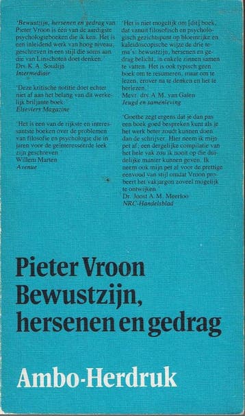 Bewustzijn hersenen en gedrag - Pieter Vroon - Vroon, Verzenden, Gelezen, Vroon