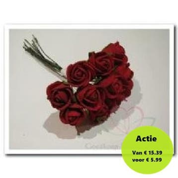 Mini Foam Roos Rood 2 cm Doos 144 stuks, Ophalen of Verzenden, Nieuw