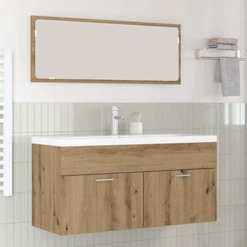 vidaXL Badkamerkast Artisan Eiken 100 x 38,5 x 46 cm Bewerkt, Verzenden, Nieuw, (Half)hoge kast
