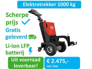 Elektrotrekker | 1000 kg | mover | EP | Li-ion | rubber wiel, Overige typen, 1000 tot 2000 kg, Elektrisch, Verzenden