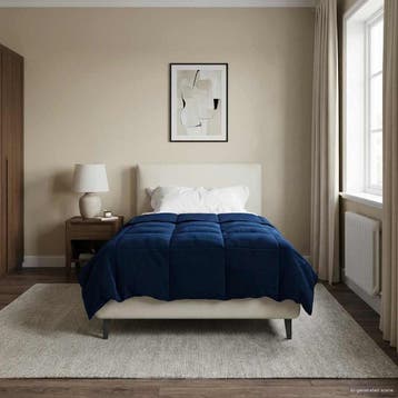 vidaXL Zomer Dekbed Gekwilt Donkerblauw 155 x 200 cm, Verzenden, Nieuw, Blauw