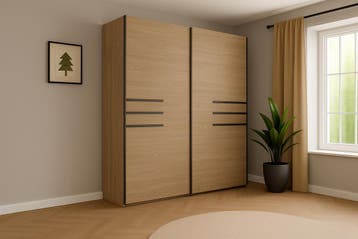 Kledingkast Vienna - Naturel - 2-Deurs, Huis en Inrichting, Kasten | Kledingkasten, Verzenden, Nieuw