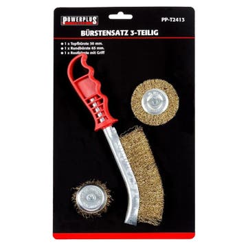 Set van 3 borstels: 1 x staalborstel met handvat + 1 x 50 mm, Ophalen of Verzenden, Nieuw