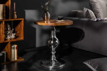 Design bijzettafel EXTRAVAGANCIA 50cm massief mangohout, Huis en Inrichting, Ophalen of Verzenden, Nieuw