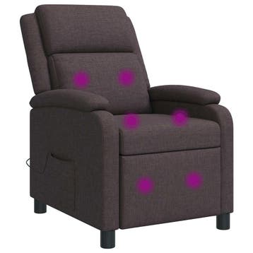vidaXL Massage Recliner Donkerbruin Stof, Verzenden, Nieuw