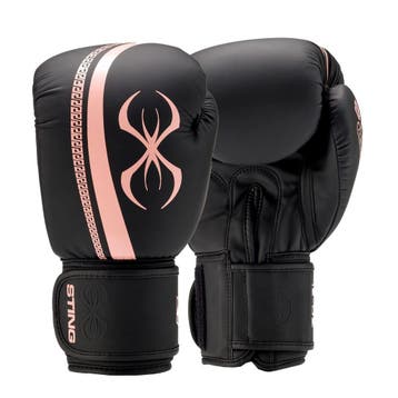 STING Bokshandschoen AURORA | Zwart/peach | klittenband 10oz, Verzenden, Nieuw, Overige, Vechtsportbescherming