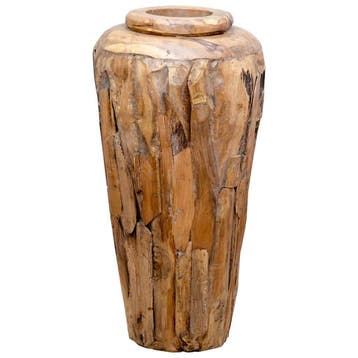 vidaXL Decoratievaas 40x80 cm massief teakhout, Huis en Inrichting, Woonaccessoires | Vazen, Verzenden, Nieuw, Bruin