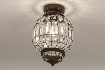 Rietveld Plafondlampen - Bruin - Kristal, Metaal, Huis en Inrichting, Verzenden, Nieuw