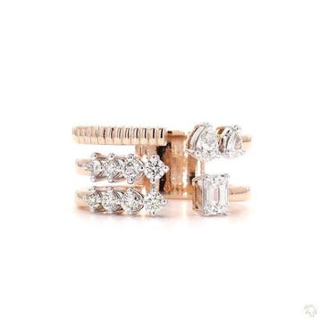 Ring - 14 karaat Roségoud - 0.73ct. tw. Diamant (Natuurlijk), Nieuw