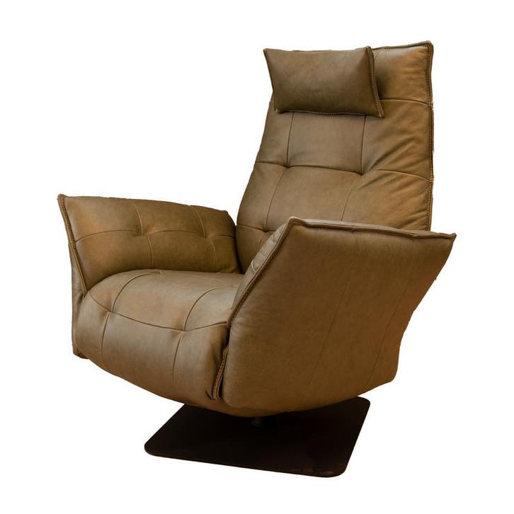 Relaxstoel Justin van Chill Line in leder met 25% KORTING!, Huis en Inrichting, Fauteuils, 50 tot 75 cm, Minder dan 75 cm, Nieuw