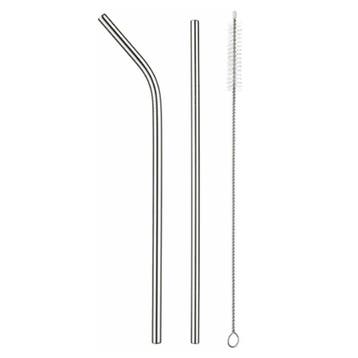 Fako Bijoux - RVS Rietjes Set -  2 Herbruikbare Rietjes - 1, Verzenden, Nieuw