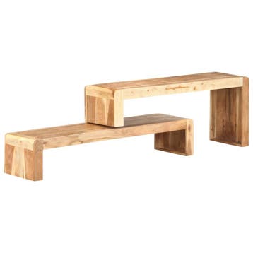 vidaXL 2-delig Tv-meubel massief acaciahout, 100 tot 150 cm, Verzenden, Nieuw, 25 tot 50 cm
