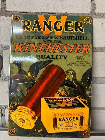 Winchester Ranger emaille reclamebord – jachtpatronen -