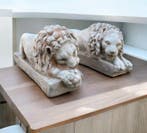 sculptuur, Coppia leoni - 19 cm - Paartje leeuwen Canova -