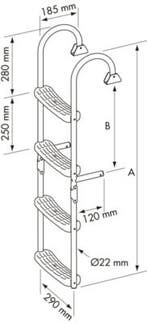 Plastimo RVS Zwemtrap met 4 treden opklapbaar - 2 vast, 2, Watersport en Boten, Ophalen of Verzenden, Nieuw