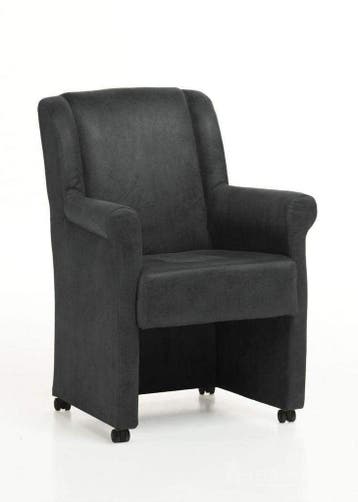 Eetkamerstoel Mandy met wielen - eetkamerstoelen - Grijs, Huis en Inrichting, Stoelen, Nieuw, Grijs, Stof