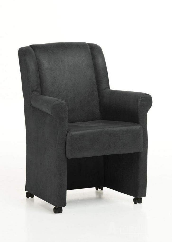 Eetkamerstoel Mandy met wielen - eetkamerstoelen - Grijs, Huis en Inrichting, Stoelen, Grijs, Nieuw, Stof