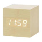 Houten Digitale LED Klok - Wekker Alarm  Snooze Helderheid, Witgoed en Apparatuur, Wekkers, Verzenden, Nieuw
