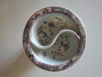 Copa de altar Yin-Yang de porcelana china Familia Rosa -