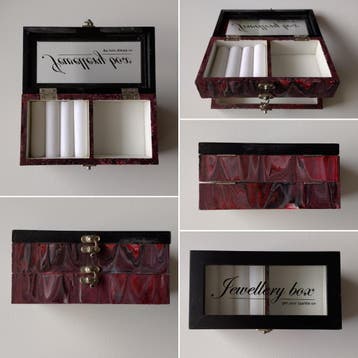 Handgemaakte sieradendoosjes, kunst, klokken en cadeaus, Nieuw, Hardcase, Met slot