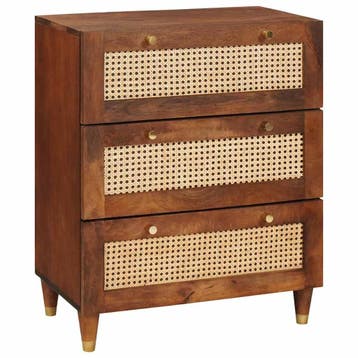 vidaXL Dressoir Bruin 60 x 33 x 75 cm Massief Mango Hout, Huis en Inrichting, Verzenden, Nieuw