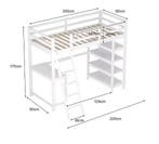 Houten Stapelbed 90x200 cm met Bureau en Planken, Verzenden, Nieuw