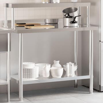 vidaXL Keukenwerktafel met bovenschap 110x55x120 cm, Zakelijke goederen, Verzenden