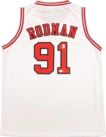 NBA - Dennis Rodman - Witte aangepaste basketbaljersey, Nieuw
