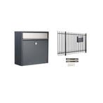 Hekbrievenbus Allux 2500 - antraciet met RVS klep, Verzenden, Nieuw