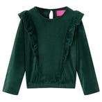 vidaXL Kinderblouse met ruches 104 donkergroen, Verzenden, Nieuw