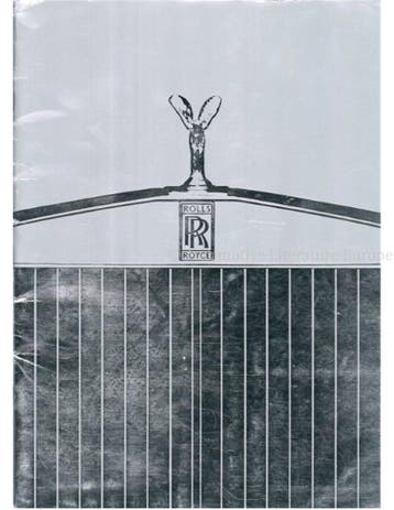 1986 ROLLS ROYCE PROGRAMMA BROCHURE ENGELS, Nieuw, Author