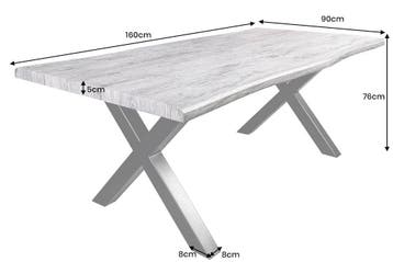 Industriële eettafel WILD 160cm grijs witgekalkt wild eiken, Ophalen of Verzenden, Nieuw