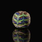 Viking periode Glas Glaskraal met sporen (Zonder