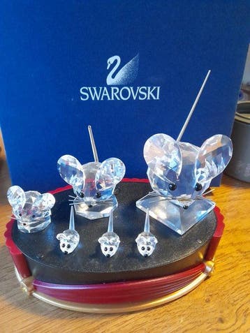 Swarovski - Beeldje - Muizen familie (6) - Kristal