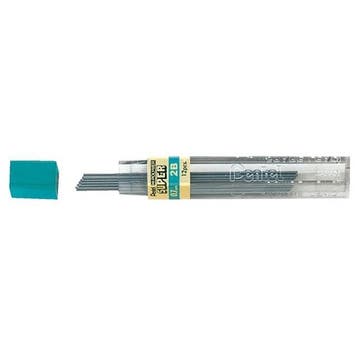 12 Potloodstiften Pentel 2B 0,7 mm zwart, Verzenden, Nieuw