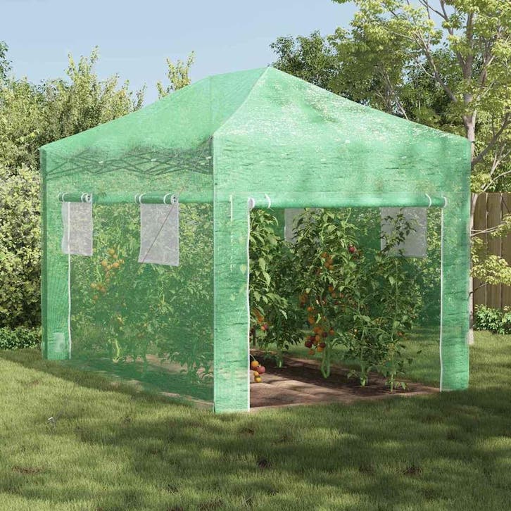 vidaXL Kas met pop-up frame met dak Groen 280 x 410 x 315 cm, Tuin en Terras, Kassen, Nieuw, Verzenden