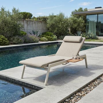 Zinfandel ligbed 198x72x47 cm latte, Tuin en Terras, Ophalen of Verzenden, Nieuw