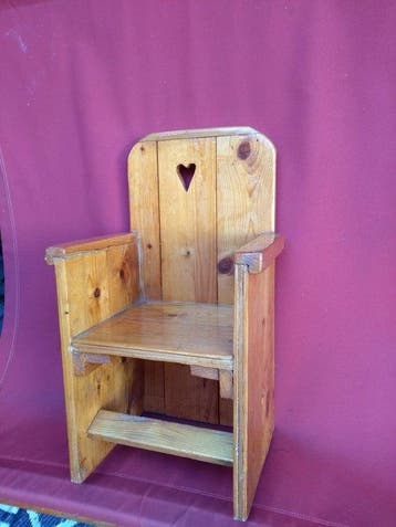 Prinzenthron - Kinderstoel - Herzlehne - Hout - Ambacht,, Antiek en Kunst