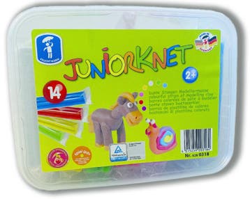 JUNIORKNET box maxi, 14 staven, 7 kleuren in opbergbox, Kinderen en Baby's, Verzenden, Nieuw, Knutselen