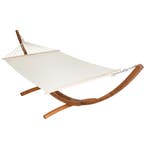 XXL hangmat Thorsten met houten frame voor 2 personen - wit, Verzenden, Nieuw