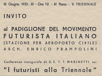 Enrico Prampolini - Uitnodiging: Paviljoen van de, Gelopen