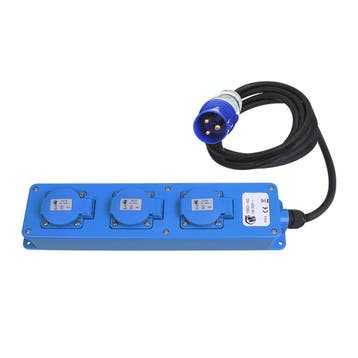 CEE 3-weg Schuko stekkerdoos 1,5M, Verzenden, Nieuw